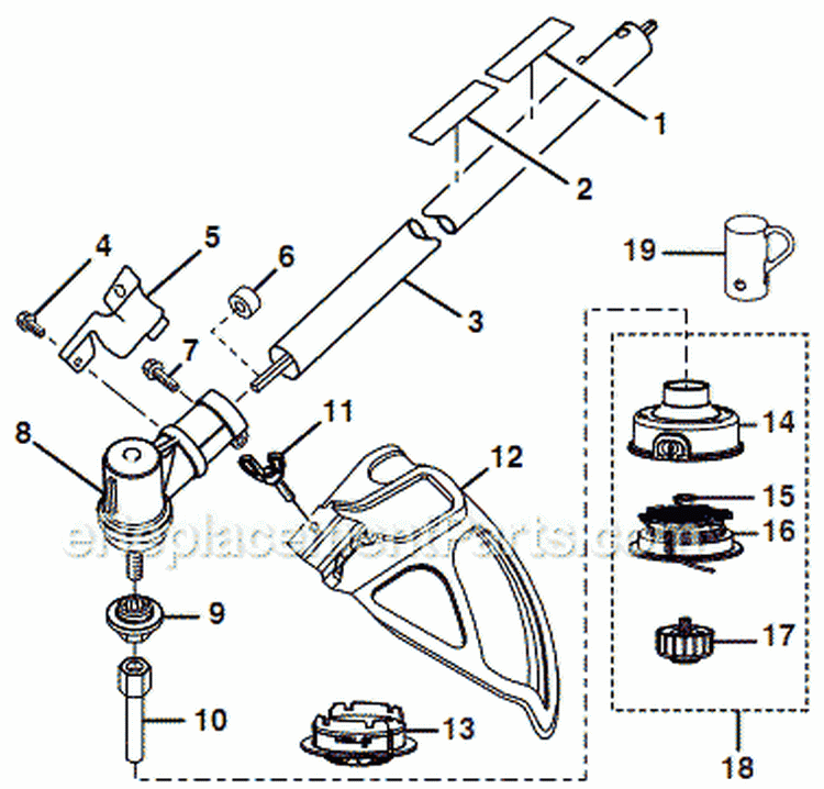 Page C Diagram and Parts List for RY26921  Ryobi Trimmer