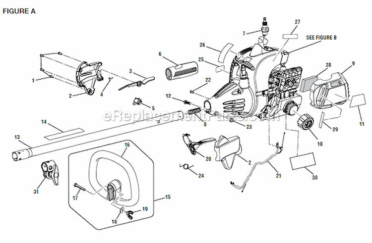 Figure A Diagram and Parts List for RY28140 RY28140 Ryobi Trimmer