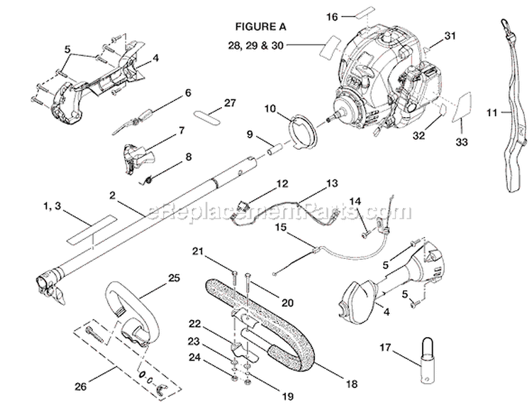 Page A Diagram and Parts List for RY30000B  Ryobi Trimmer