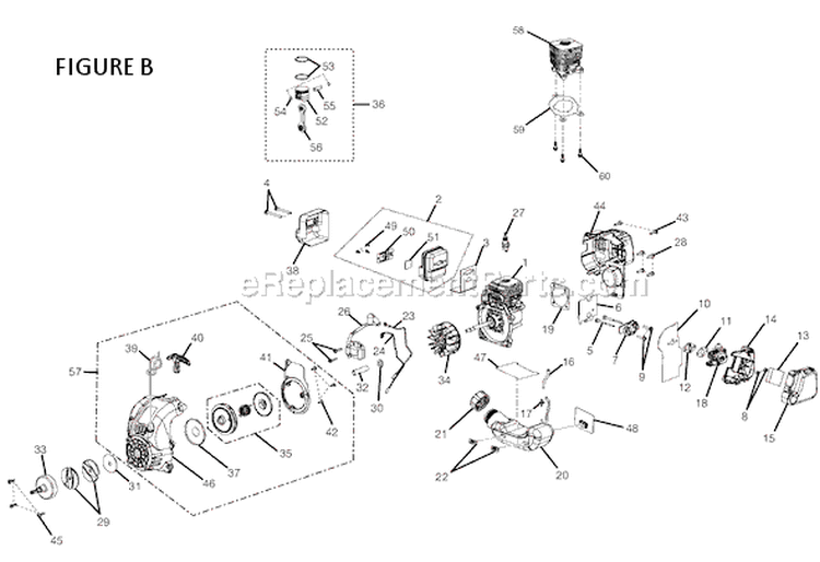 Page B Diagram and Parts List for RY30002B  Ryobi Trimmer