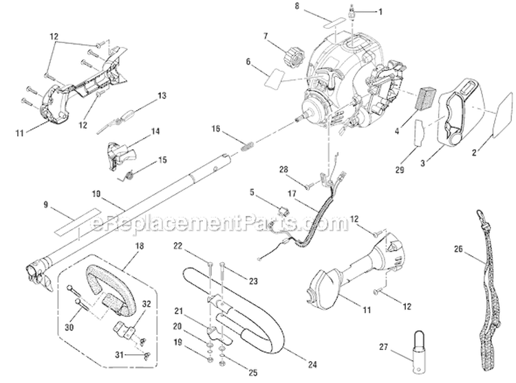 Page B Diagram and Parts List for RY30220A  Ryobi Trimmer