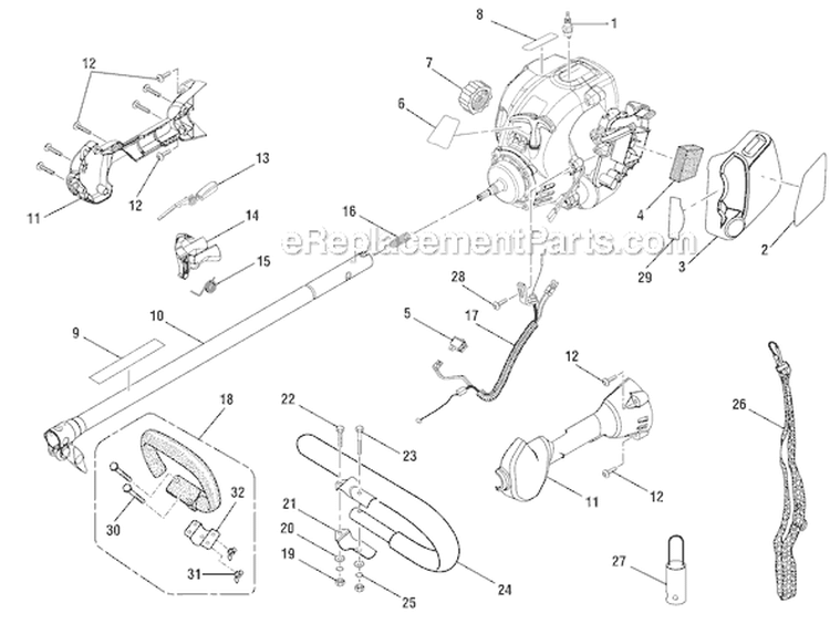 Page B Diagram and Parts List for RY30220B  Ryobi Trimmer