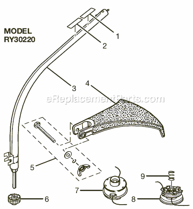 Page L Diagram and Parts List for RY30220  Ryobi Trimmer