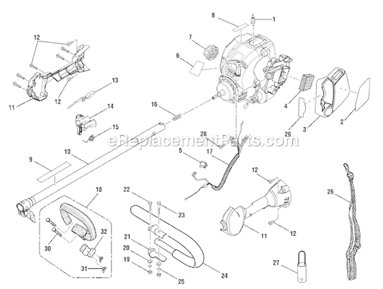 Page B Diagram and Parts List for RY30240B  Ryobi Trimmer