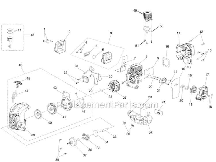 Page C Diagram and Parts List for RY30260B  Ryobi Brush Cutter