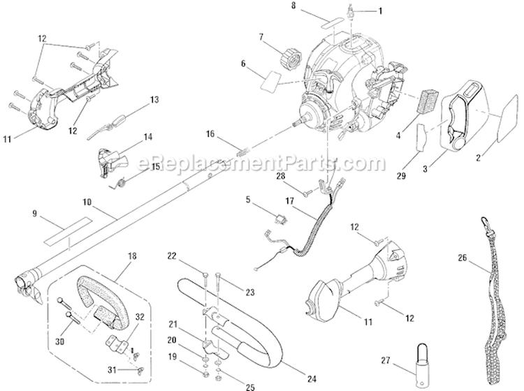Page A Diagram and Parts List for RY30542  Ryobi Trimmer