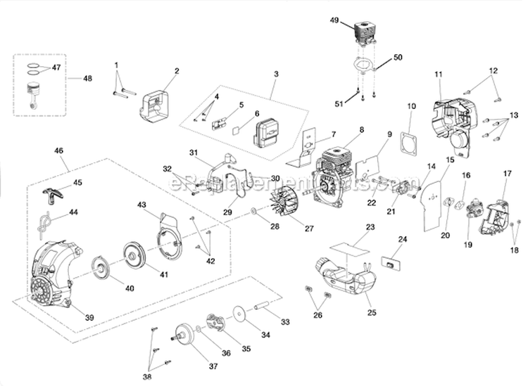Page B Diagram and Parts List for RY30562  Ryobi Trimmer