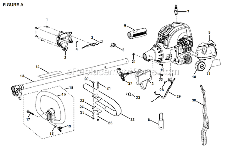 Page A Diagram and Parts List for RY30931  Ryobi Trimmer