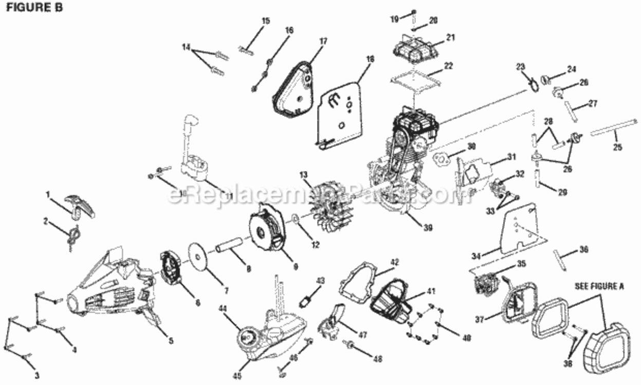 Page B Diagram and Parts List for RY34007  Ryobi Trimmer
