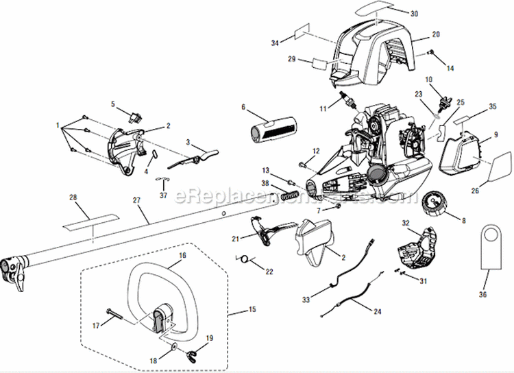 Page A Diagram and Parts List for RY34421  Ryobi Trimmer