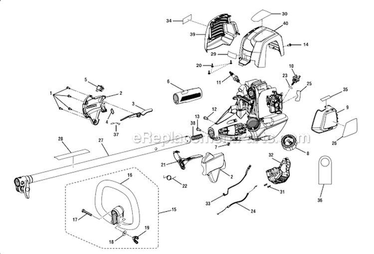 Page A Diagram and Parts List for RY34425  Ryobi Trimmer