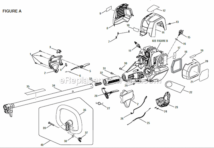 Figure A Diagram and Parts List for RY34426  Ryobi Trimmer