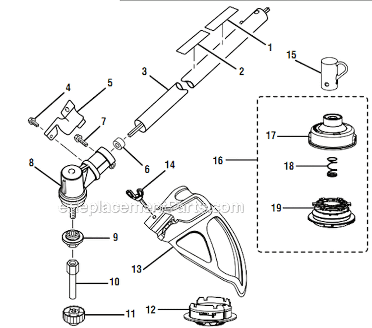 Page D Diagram and Parts List for RY34441  Ryobi Trimmer
