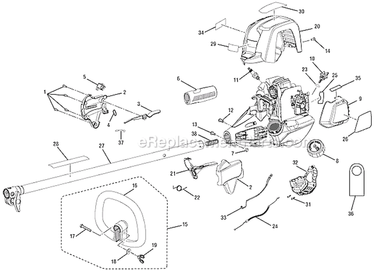Figure A Diagram and Parts List for RY34442  Ryobi Trimmer