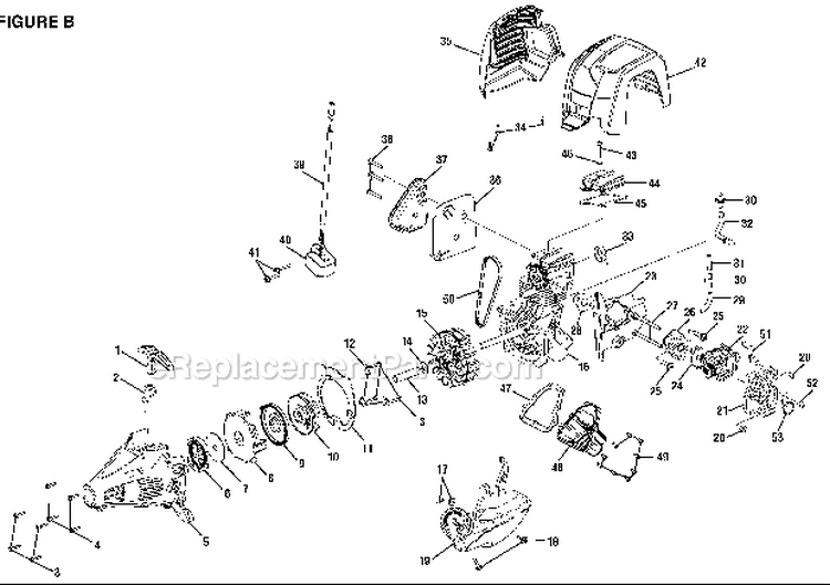 Figure B Diagram and Parts List for RY34442  Ryobi Trimmer