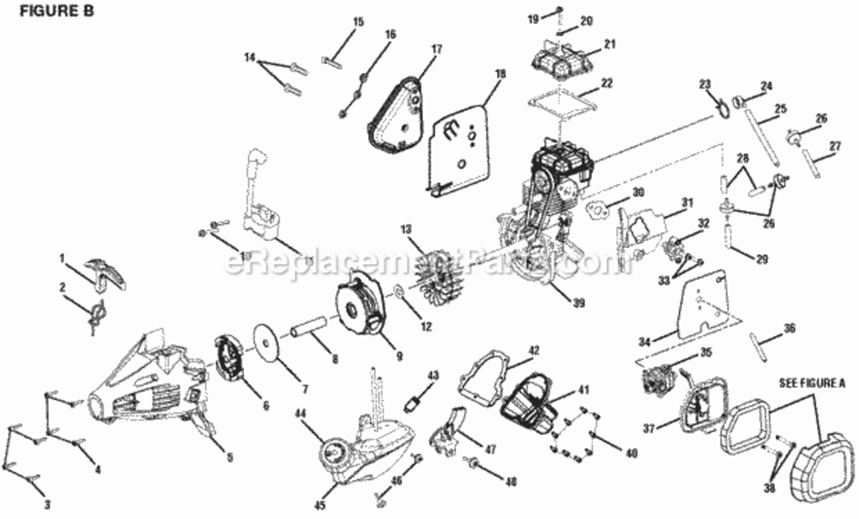Page B Diagram and Parts List for RY34447  Ryobi Trimmer