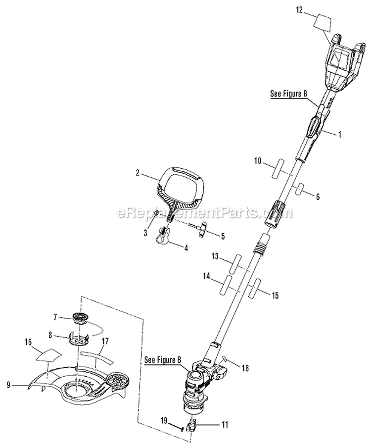 Page A Diagram and Parts List for RY40200  Ryobi Trimmer