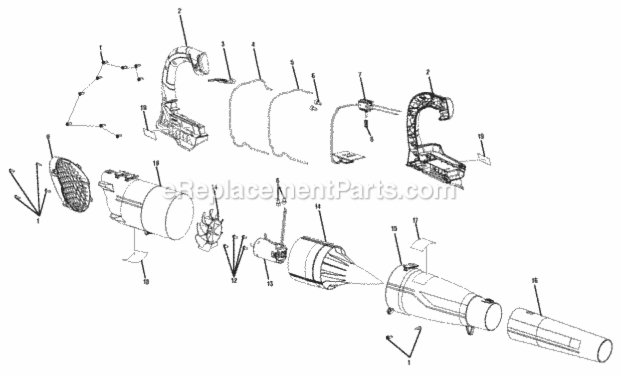 Page A Diagram and Parts List for RY40402  Ryobi Leaf Blower / Vacuum