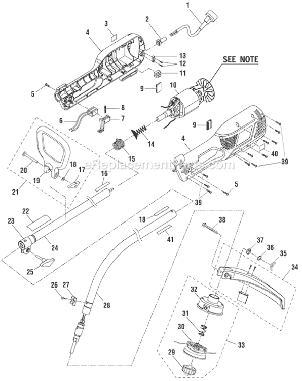 Page A Diagram and Parts List for RY41002A  Ryobi Trimmer