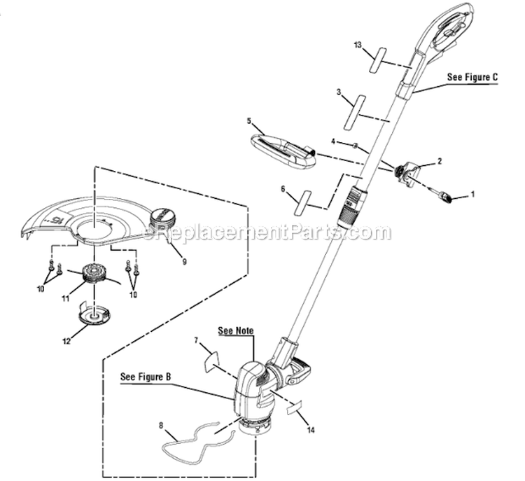 Page A Diagram and Parts List for RY41140  Ryobi Trimmer