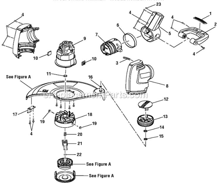 Page B Diagram and Parts List for RY41140  Ryobi Trimmer