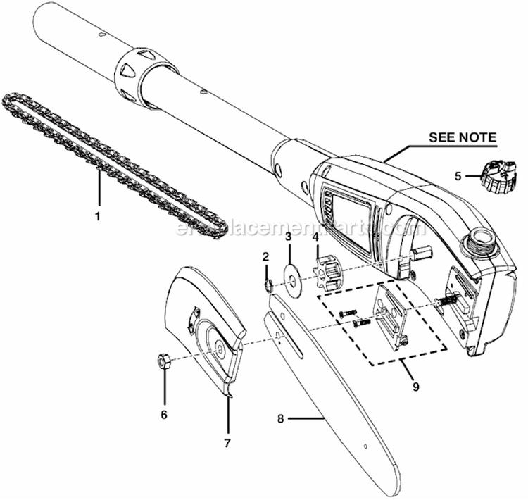 Page A Diagram and Parts List for RY43160  Ryobi Pole Saw