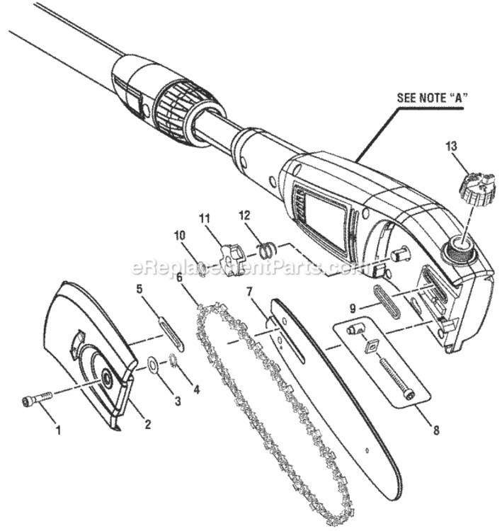 Page A Diagram and Parts List for RY43161  Ryobi Pole Saw