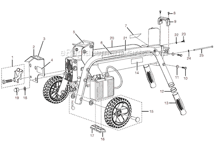 Page A Diagram and Parts List for RY49701  Ryobi Log Splitter