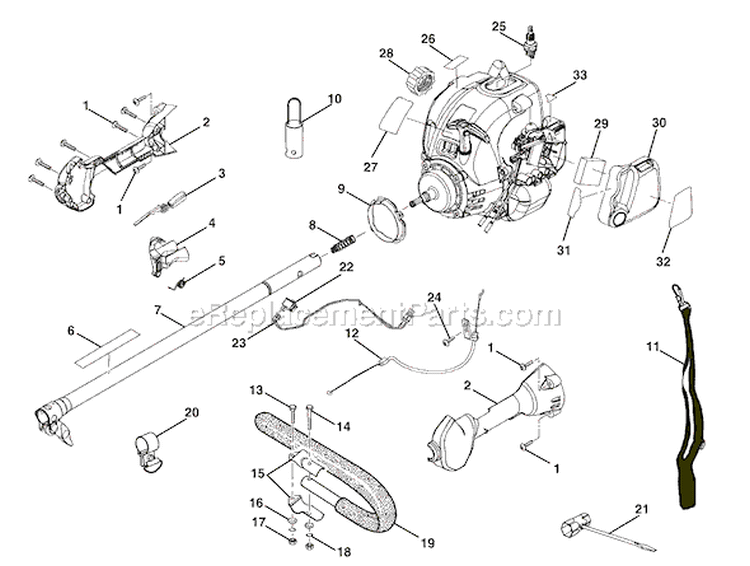 Page A Diagram and Parts List for RY52001A  Ryobi Trimmer