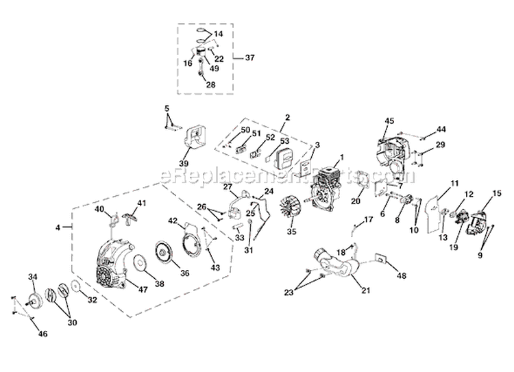 Page D Diagram and Parts List for RY52001A  Ryobi Trimmer