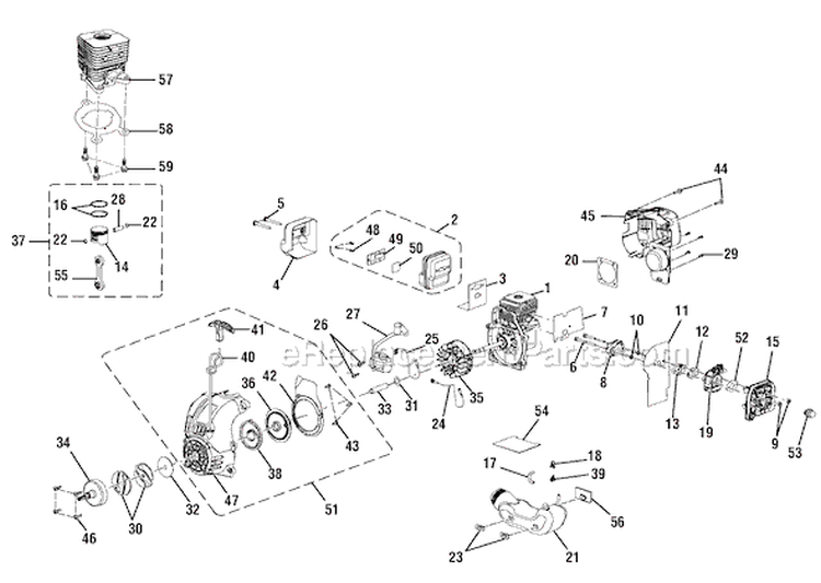 Page D Diagram and Parts List for RY52002  Ryobi Trimmer