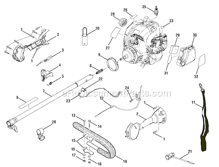 Page A Diagram and Parts List for RY52003A  Ryobi Pole Saw