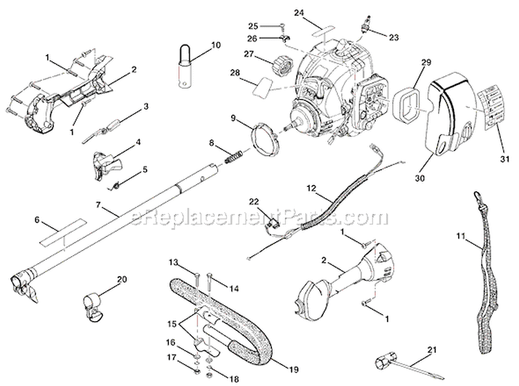 Page A Diagram and Parts List for RY52004A  Ryobi Pole Saw