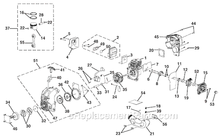Page C Diagram and Parts List for RY52004A  Ryobi Pole Saw