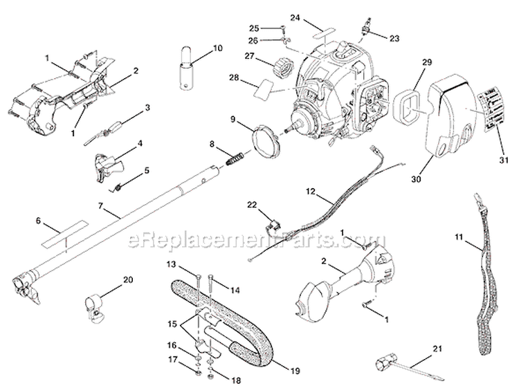 Page A Diagram and Parts List for RY52004  Ryobi Pole Saw