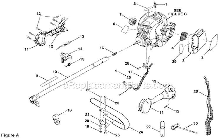 Page A Diagram and Parts List for RY52502  Ryobi Pole Saw