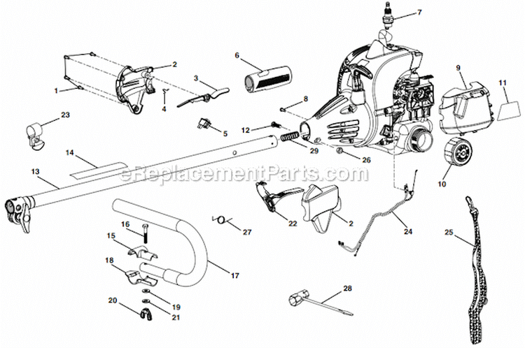 Page A Diagram and Parts List for RY52604  Ryobi Pole Saw
