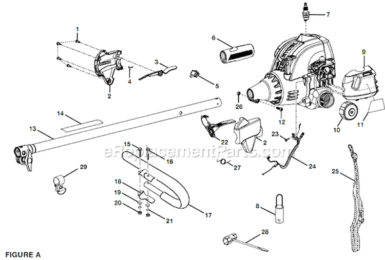 Page A Diagram and Parts List for RY52905  Ryobi Pole Saw