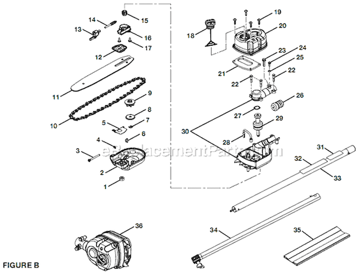 Page B Diagram and Parts List for RY52905  Ryobi Pole Saw