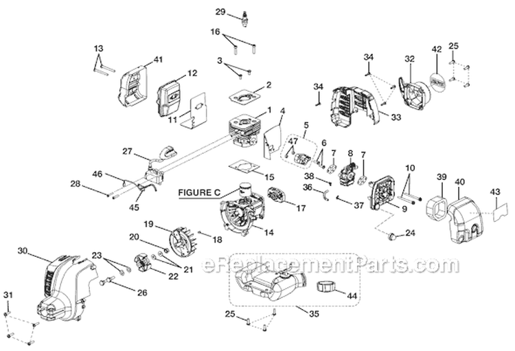 Page B Diagram and Parts List for RY60514  Ryobi Tiller