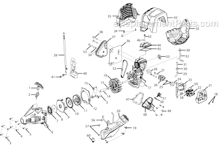 Page B Diagram and Parts List for RY64400  Ryobi Tiller