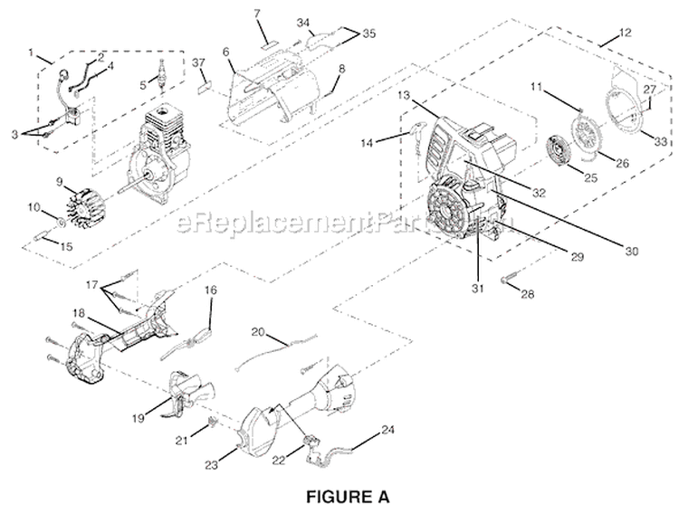 Page A Diagram and Parts List for RY70101A  Ryobi Trimmer