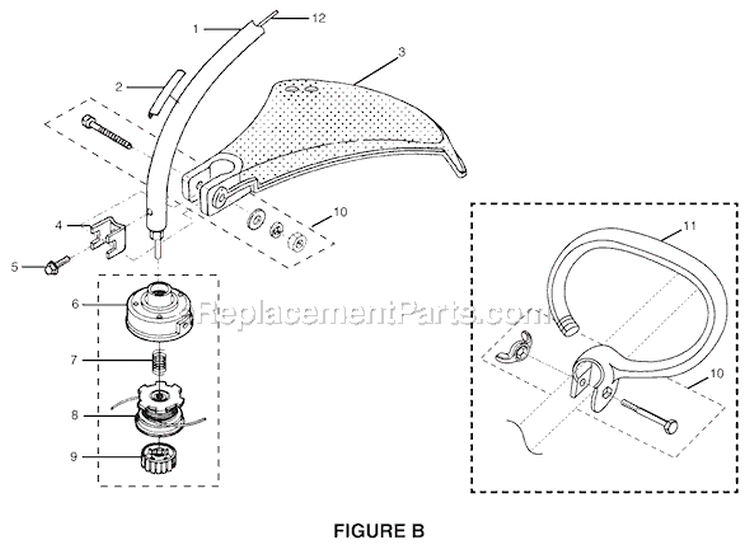 Page B Diagram and Parts List for RY70101A  Ryobi Trimmer