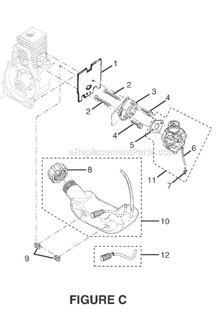 Page C Diagram and Parts List for RY70101A  Ryobi Trimmer