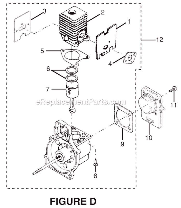 Page D Diagram and Parts List for RY70101  Ryobi Trimmer