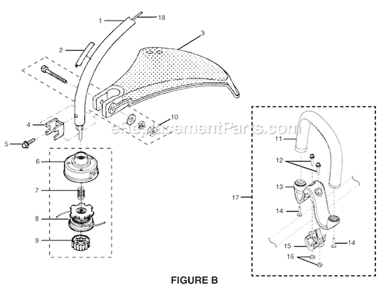 Page B Diagram and Parts List for RY70103A  Ryobi Trimmer