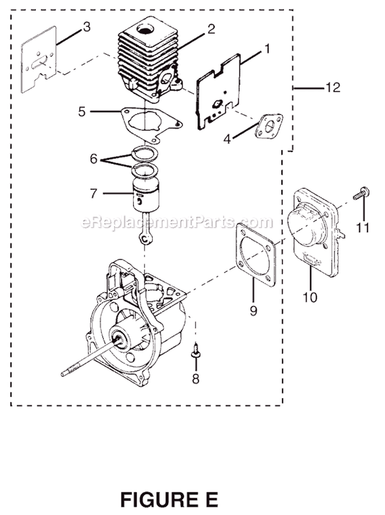 Page E Diagram and Parts List for RY70105  Ryobi Trimmer