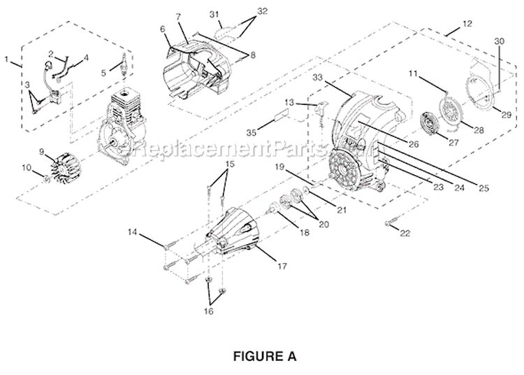 Page A Diagram and Parts List for RY70107A  Ryobi Trimmer