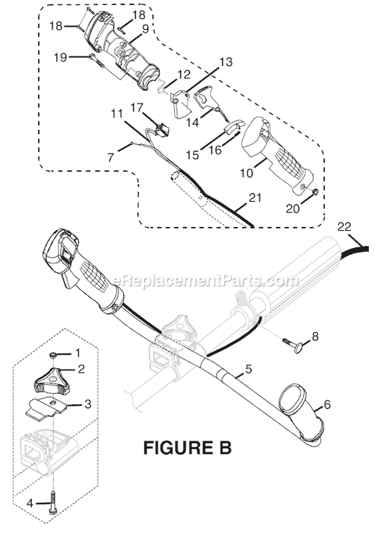Page B Diagram and Parts List for RY70107A  Ryobi Trimmer
