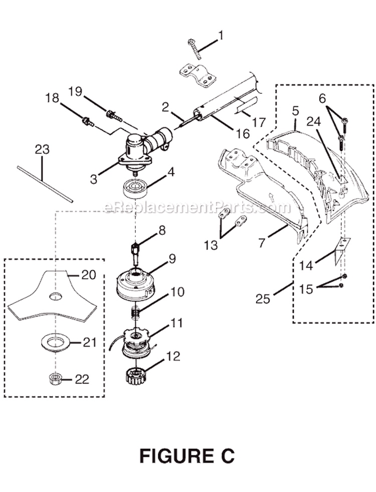 Page C Diagram and Parts List for RY70107A  Ryobi Trimmer
